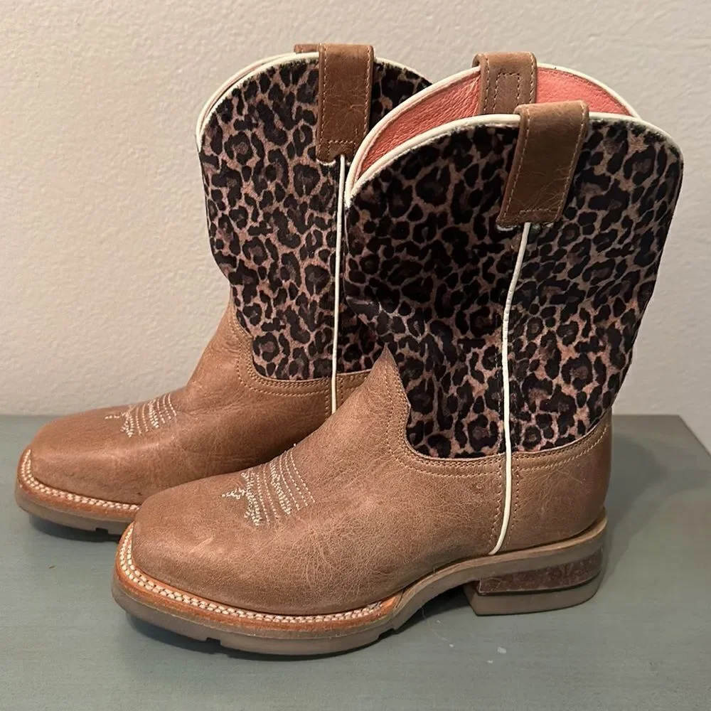 Girls‎ Roper Wester Boots leopard Size 9 - EUC